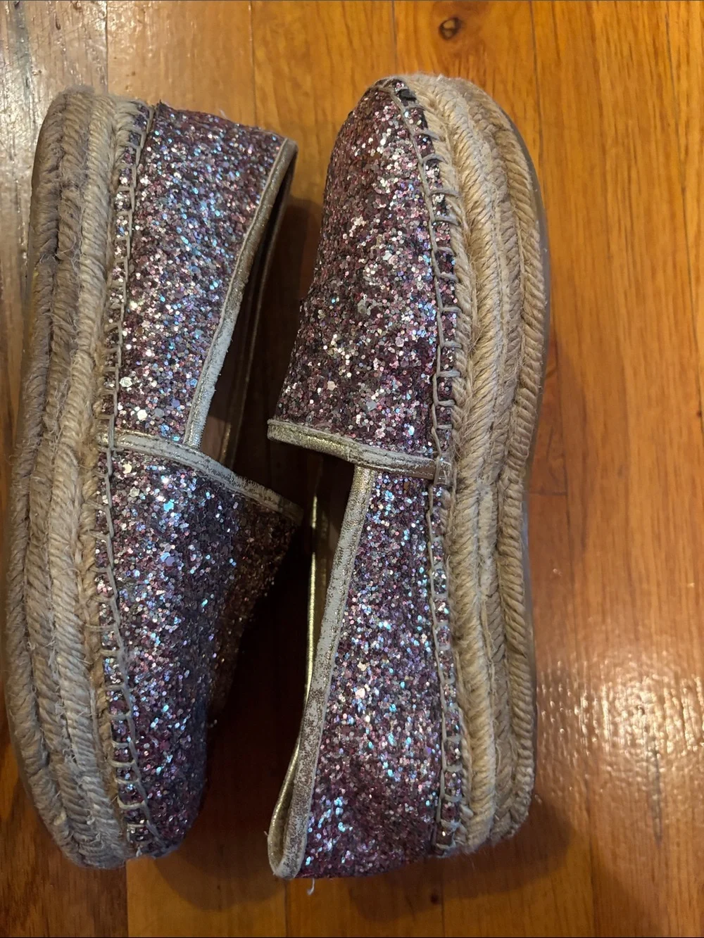 kate spade Rose Pink Glitter Slip-On Espadrilles Barbie Core size 6